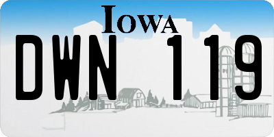 IA license plate DWN119