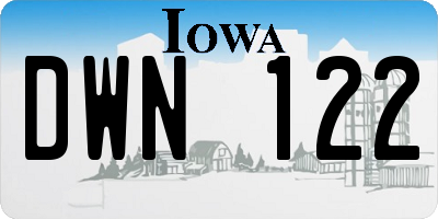 IA license plate DWN122