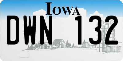 IA license plate DWN132