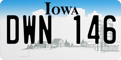IA license plate DWN146