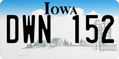 IA license plate DWN152