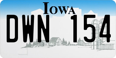 IA license plate DWN154