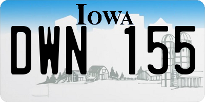 IA license plate DWN155