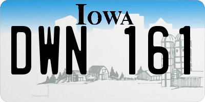 IA license plate DWN161