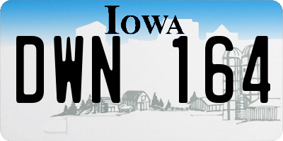 IA license plate DWN164