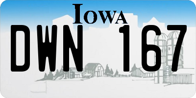 IA license plate DWN167