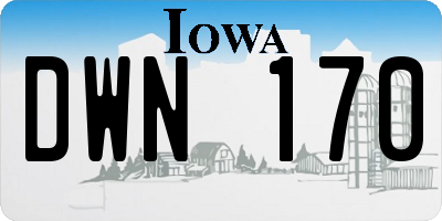 IA license plate DWN170