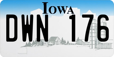 IA license plate DWN176