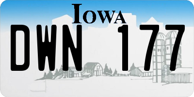 IA license plate DWN177