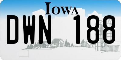 IA license plate DWN188