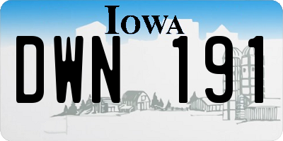 IA license plate DWN191