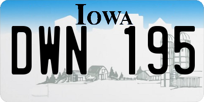 IA license plate DWN195