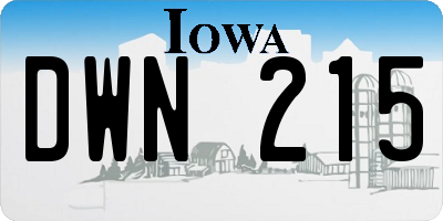 IA license plate DWN215