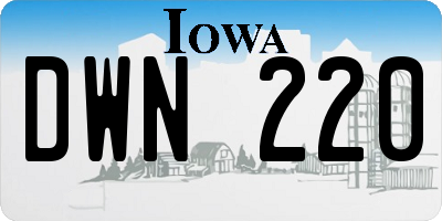 IA license plate DWN220