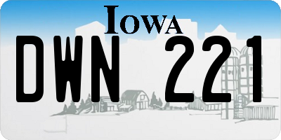 IA license plate DWN221