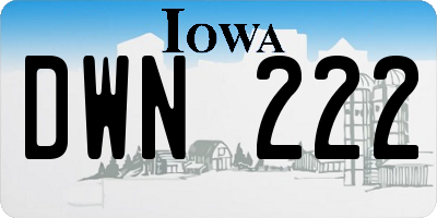 IA license plate DWN222