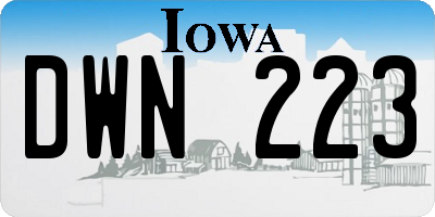 IA license plate DWN223