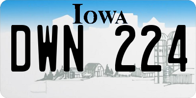 IA license plate DWN224