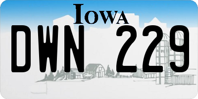 IA license plate DWN229