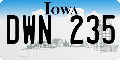 IA license plate DWN235