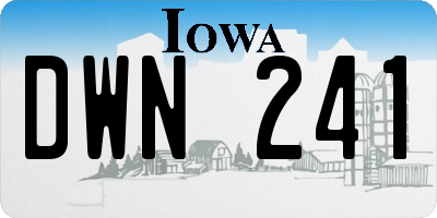 IA license plate DWN241