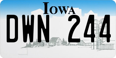 IA license plate DWN244