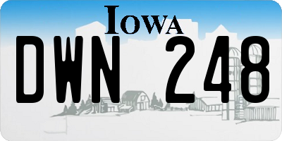 IA license plate DWN248