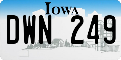 IA license plate DWN249