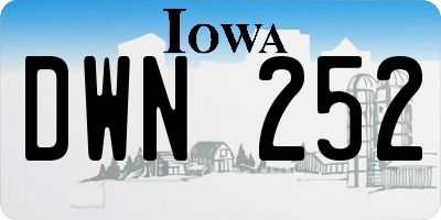 IA license plate DWN252
