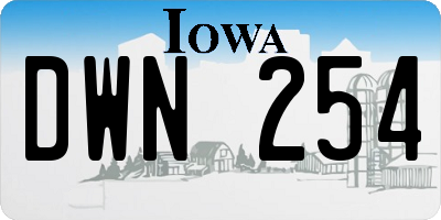 IA license plate DWN254