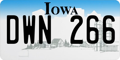IA license plate DWN266