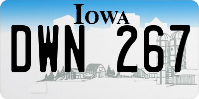 IA license plate DWN267