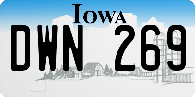 IA license plate DWN269