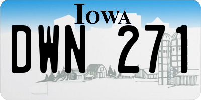 IA license plate DWN271