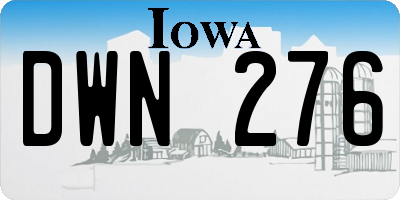 IA license plate DWN276