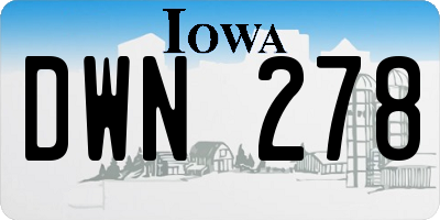 IA license plate DWN278
