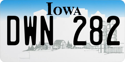 IA license plate DWN282