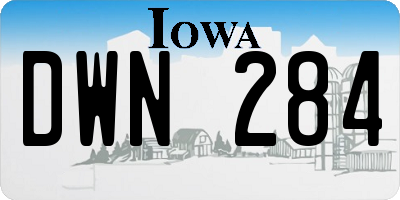IA license plate DWN284