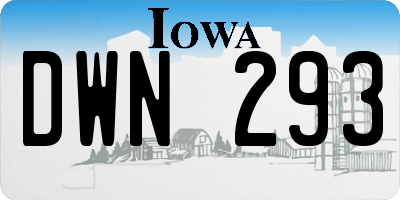 IA license plate DWN293