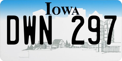 IA license plate DWN297