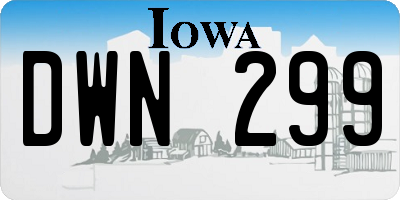 IA license plate DWN299