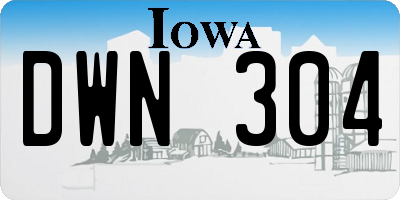IA license plate DWN304