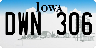 IA license plate DWN306