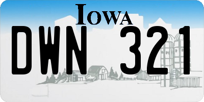 IA license plate DWN321