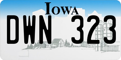 IA license plate DWN323