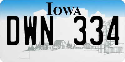 IA license plate DWN334