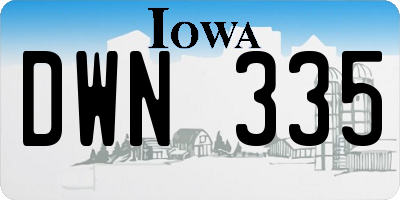 IA license plate DWN335