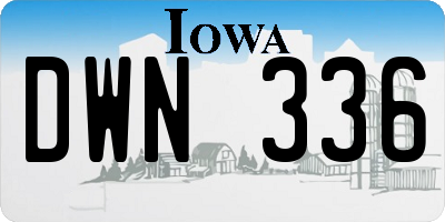 IA license plate DWN336