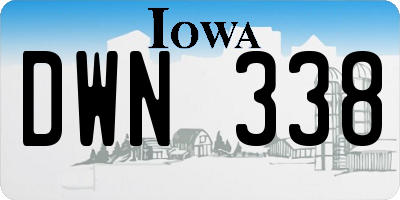 IA license plate DWN338