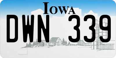 IA license plate DWN339